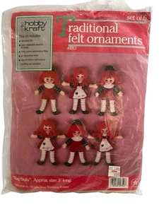 De Colección Hobby Kraft Tradicional Fieltro Trapo Muñecas Adornos Conjunto de 6 Caseros Navidad - Imagen 1 de 3