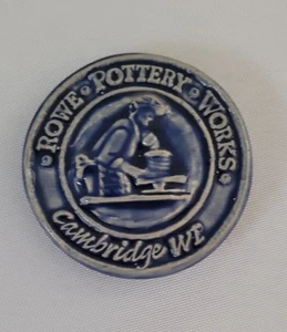 ROWE POTTERY WORKS Cambridge WI Authentic Refrigerator Magnet -2 in diameter - Picture 1 of 4