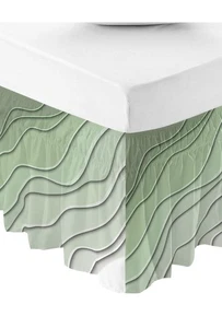 Sage Green Bed Skirt Queen Size 16 Inch Drop Adjustable Elastic Bedskirt - Picture 1 of 6