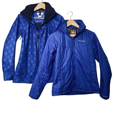 Columbia Chaqueta 3 en 1 Mujer XS Azul Omni Impermeable Abrigo de Invierno Aislado Foto 1 de 4