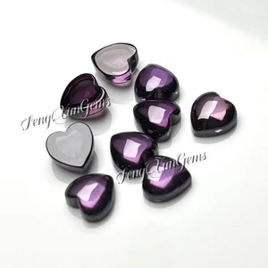 Herzform Flachboden Cabochon Amethyst Zirkon Lose Diamant für Schmuck Zum Selbermachen - Bild 1 von 6
