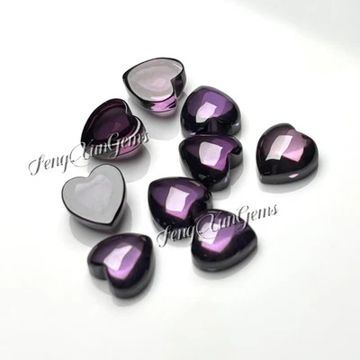 Heart Shape Flat Bottom Cabochon Amethyst Zircon Loose Diamond For Jewelry DIY - Image 1 of 4