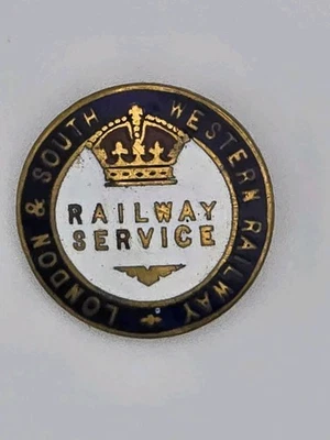Insignia de servicio ferroviario LSWR - Ferrocarril de Londres y Suroeste - Wylie 9824 Foto 1 de 3