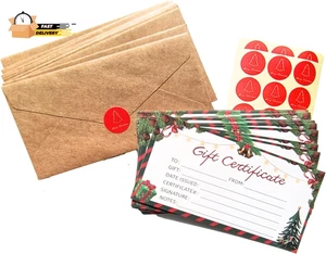 Certificados de regalo para negocios 30 tarjetas de certificado 30 sobres Kraft 30 palos - Imagen 1 de 12