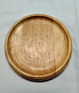 Wooden Spinning 6" Lazy Susan Spices Coaster Plastic Base Tray Works Great! VTG - Picture 1 of 8