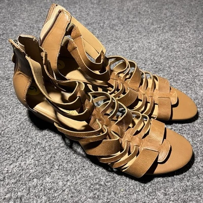 Sandalias Franco Sarto para mujer 9M cuero marrón gladiador correa tacón de cuña Foto 1 de 4