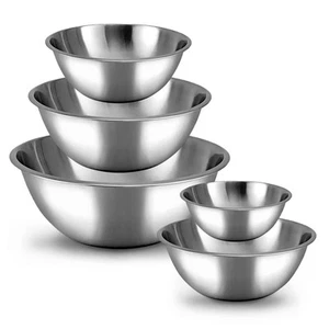 Meal Prep Stainless Steel Mixing Bowl (5-Piece Set) Home, Refrigerator, and K... - Picture 1 of 7