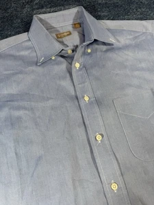 Gitman Bros Shirt Men's 16/ 35 Made In USA Long Sleeve Button Up Blue OCBD VTG - Picture 1 of 9