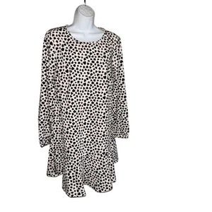 Loft Leopard Print Long Sleeve Crew Neck lightweight Dress Women’s Small NEW - Picture 1 of 9