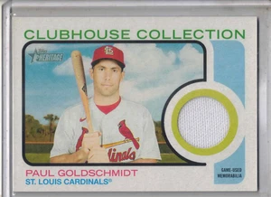 2022 TOPPS Heritage baseball Paul Goldschmidt Clubhouse Collection jersey card - Picture 1 of 2