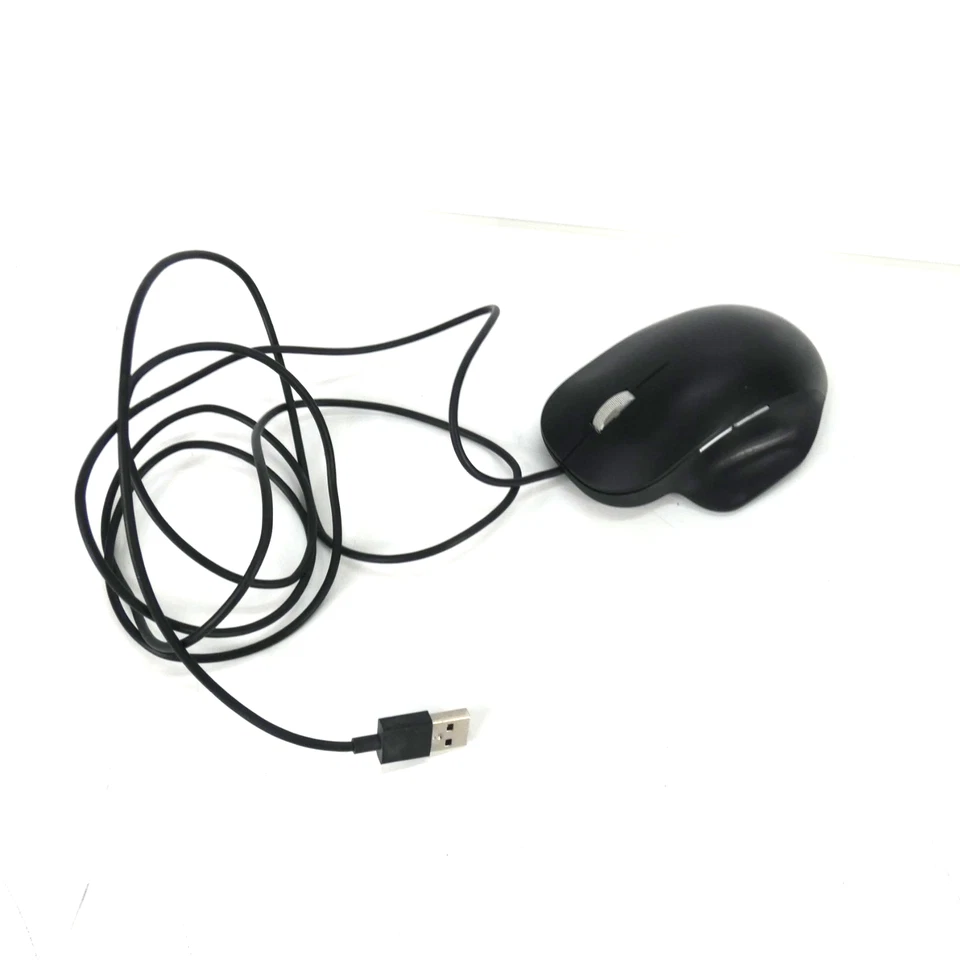 Microsoft USB Wired Mouse Ergonomic Design Tested Working Black - Image 1 of 4