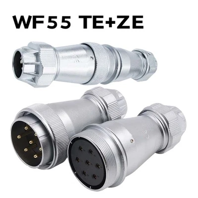 WF55 TE+ZE Aviation Plugs Sockets 4 7 40~61 Pins IP67 Waterproof Cable Connector - Image 1 of 4
