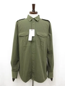 GLANSHIRT Men's Unused Safari Style Long Sleeve Epaulets Khaki Green Size 38/15 - Picture 1 of 10