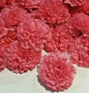 (14 pcs) Pink Carnation 3.5" Blooms Silk Flower Home In/Outdoor Decor USA BP2145 - Picture 1 of 5