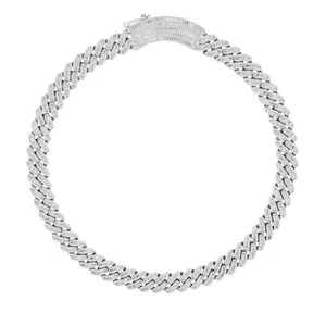 Collar Cubano 15MM Moissanita Real Hombre 28.08ct Redondo Baguette Chapado en Oro 14k - Imagen 1 de 18