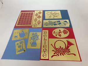 10 Brass Embossing Stencils by Lynell Harlow - Christmas Ornaments, Rose & More! - Picture 1 of 1