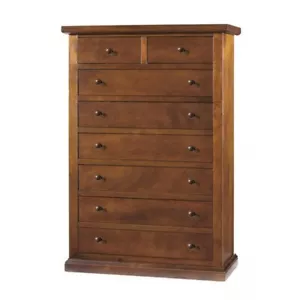 Chest of Drawers 6+2 Drawers Weekly Wooden Rustic Walnut Dark Classic - Picture 1 of 7