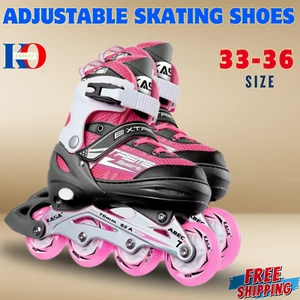 Adjustable Inline Skates for Kids and Adults with Full Light Up Wheels Girl Boy - Picture 1 of 9