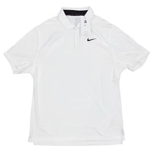 Nike Tiger Woods White Pique Golf Polo Shirt Custom Athlete CUSTM NWT DR5314-100 - Picture 1 of 3