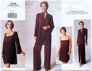 Sewing Pattern Dress Tunic Skirt Pants 8 10 12 Reg and Petite Uncut Vogue 2006 - Picture 1 of 5