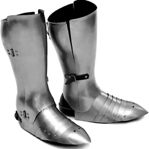 Medieval Armor Sabatons Steel Pair of Shoes Armor Leg plate LARP Warrior costume - Picture 1 of 3