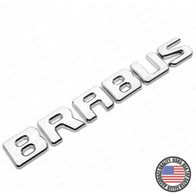 Brabus Emblem 3D Trunk Logo Nameplate Badge Letter Mercedes AMG Sport - Chrome - Image 1 of 4