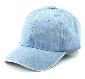 Baseballmütze Herren Damen solide Polo-Stil Ball Vater Mütze 100 % Baumwolle Sport blau - Bild 1 von 5