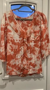 Ladies Orange Floral Top Blouse Next Size 8 Summer - Picture 1 of 7