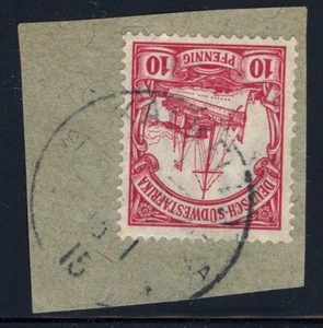 DSWA 1915 Michel 13 ° Kalkfeld 15/1/15 Kriegsdatum Briefstück / 166 - Bild 1 von 1