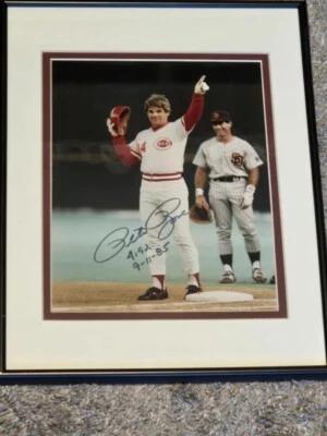 Pete Rose "4192" Dated Autgraphed Framed Photograph - Image 1 of 4