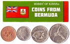 4 PIÈCES DES ÉTATS BERMUDIENS DIFFÉRENTES PIÈCES DE COLLECTION ÎLE BRITANNIQUE MONNAIE ÉTRANGÈRE