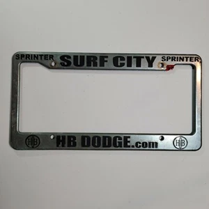 Surf City HB Dodge Sprinter Huntington Beach California Silver Plastic Frame - Picture 1 of 2