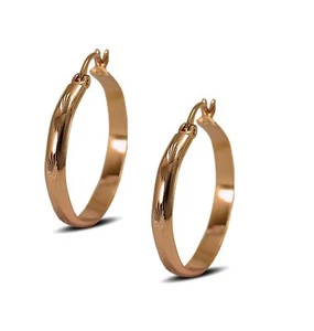 Pendientes de aro octogonal criollo para mujer con patrón de corte de diamantes rellenos de oro rosa de 9 quilates - Imagen 1 de 4