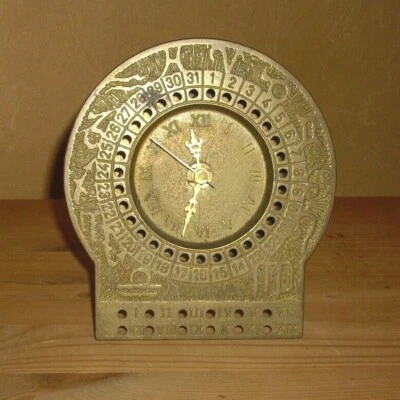 Zodiac 1 Messing Kaminuhr, Quarz Uhrwerk - Bild 1 von 3