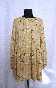 Gudrun Sjoden geblümtes Viskose Tunika Drop Waist Kleid Gr. M Ballonärmel - Bild 1 von 9