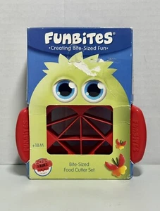 THE ORIGINAL FUNBITES BITE SIZED FOOD CUTTER SET HEARTS RED +18M FUN BITES - Picture 1 of 5
