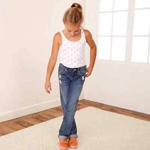 7 FOR ALL MANKIND Girl's The Ankle Skinny Distressed Jeans Raw Hem 6 - Picture 1 of 15