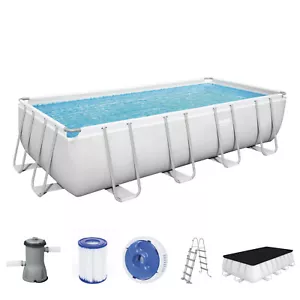 Bestway Swimming Pool 488x244x122cm Power Steel Frame Pool Schwimmbad mit Pumpe - Bild 1 von 12
