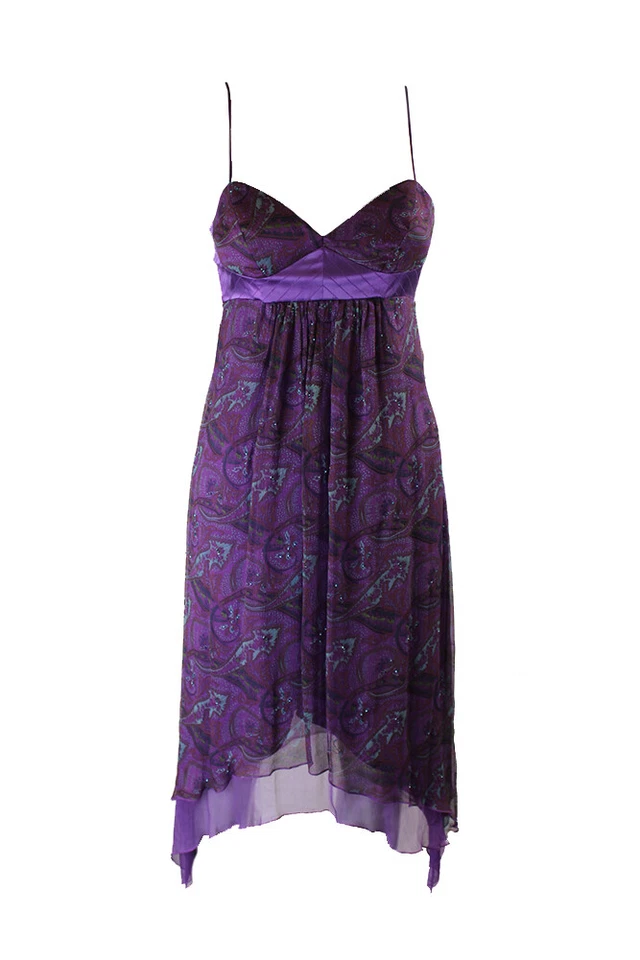 Laundry by Shelli Segal Purple Printed Embellished Cocktail Dress 2