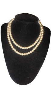 Vintage Double Strand Simulated Pearl Necklace Clasp💕 - Picture 1 of 12