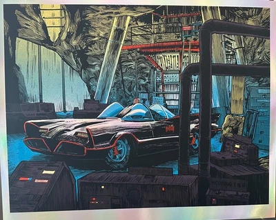 Chromium BATMAN batcave screen print tim doyle signed numbered RARE - Image 1 of 3
