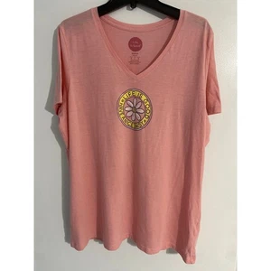 Life is Good T Shirt Damen Gr. L rosa habe ein schönes Gänseblümchen weich bequem Freizeit " - Bild 1 von 5
