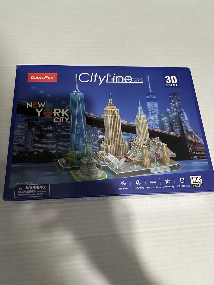 Cubic Fun 3D Puzzle City Line New York City Hobby Puzzle New in Box-123 Pieces - Image 1 of 2