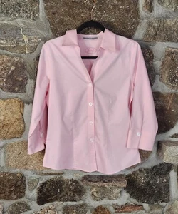 Foxcroft Non-Iron Fitted 100% Cotton Shirt Pink Size 8 - Picture 1 of 12