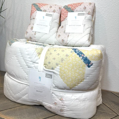 POTTERY BARN KIDS HERITAGE BUTTERFLY PATCHWORK QUILT & SHAMS SET, FULL/QUEEN - Image 1 of 4