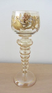 Antique , Bohémien MOSER  GLASS , verre émaillé à vin . - Bild 1 von 14