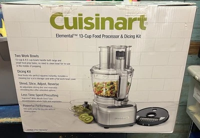 Cuisinart Elemental 13-Cup Food Processor With Dicing Kit CFP-26DSVPC NEW - Image 1 of 3