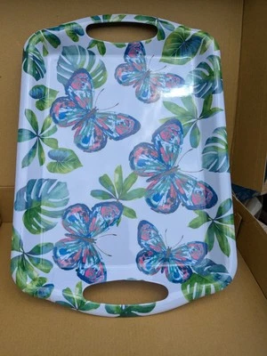 Melamine Butterfly Butterflies Design Serving Tray 16" Long X 11" Wide - Image 1 of 4