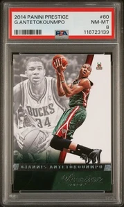 2014 Panini Prestige Giannis Antetokounmpo RC Milwaukee Bucks 80 PSA 8 (39) - Picture 1 of 2