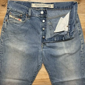 Vintage Diesel Jeans Men 34x30 Blue Fellow Straight Dirty Wash Italy Fits 30x28 - Picture 1 of 13